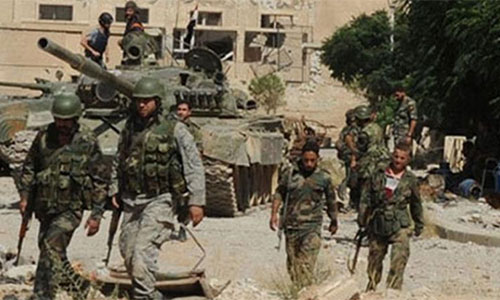 tropas sirias Ejército sirio continúa su contraofensiva en Harasta, al este de Damasco